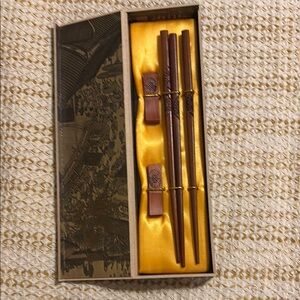 Elegant Brown Chopsticks Set